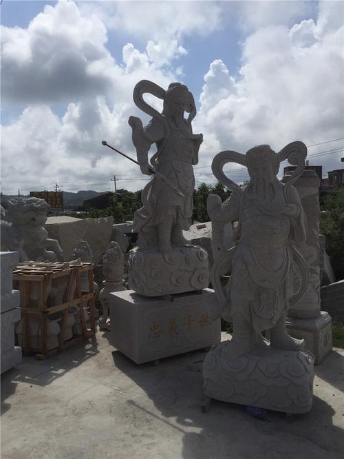 榆林庭院福建惠安石雕关公 伽蓝菩萨画像