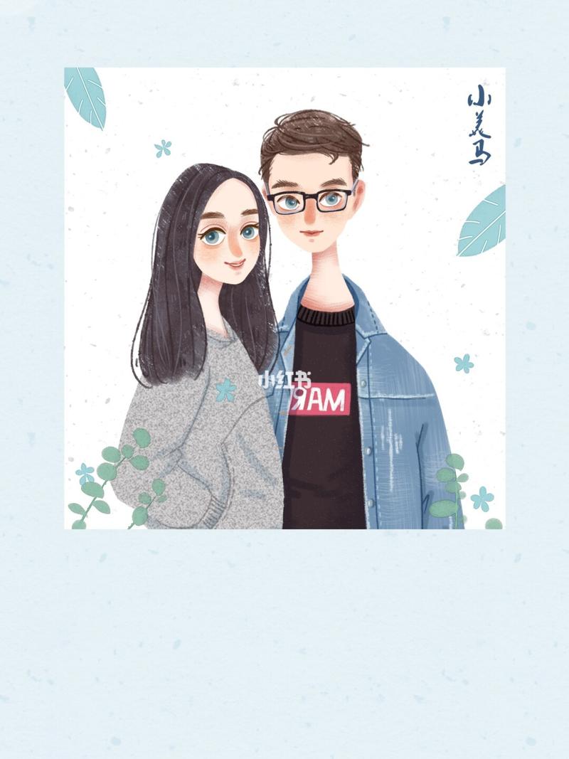 春暖花开系列-情侣头像人物插画分享小美马
