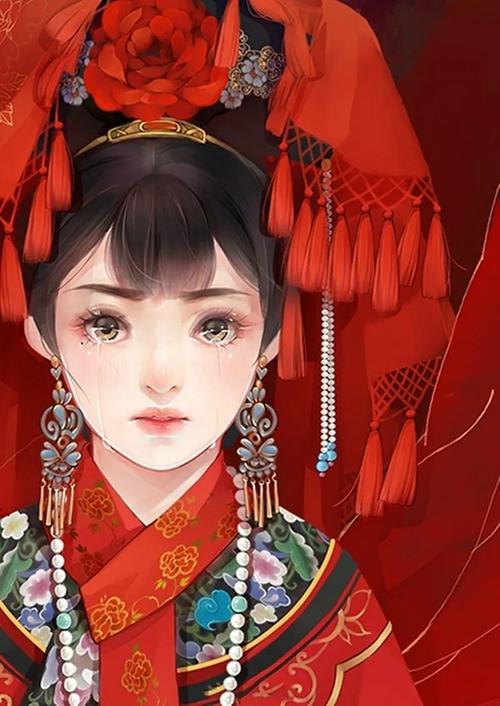 古风美人插画集|凤冠霞帔,古风新娘