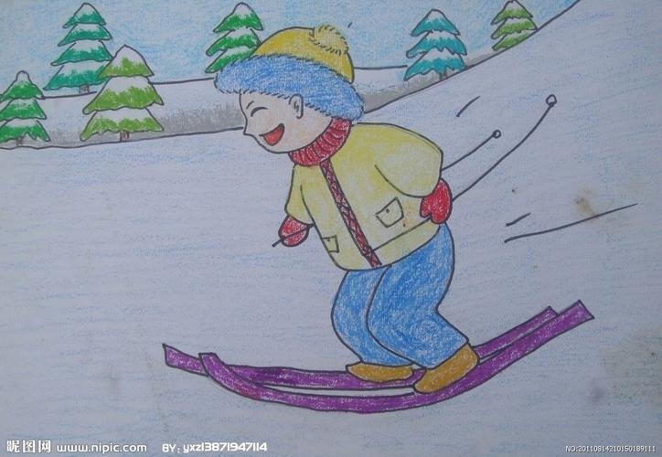 滑雪设计图__绘画书法_文化艺术_设计图库_昵图网.