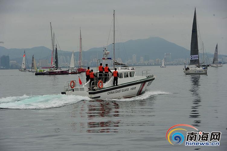 高清2016海帆赛三亚开赛海事海警等多部门护航