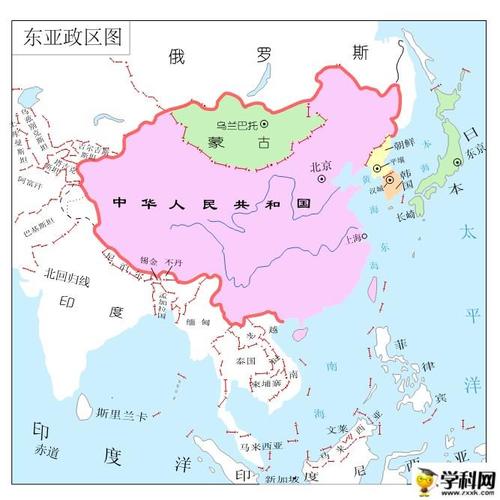 工具书系列丛书世界分区地图(矢量版):东亚政区和地形