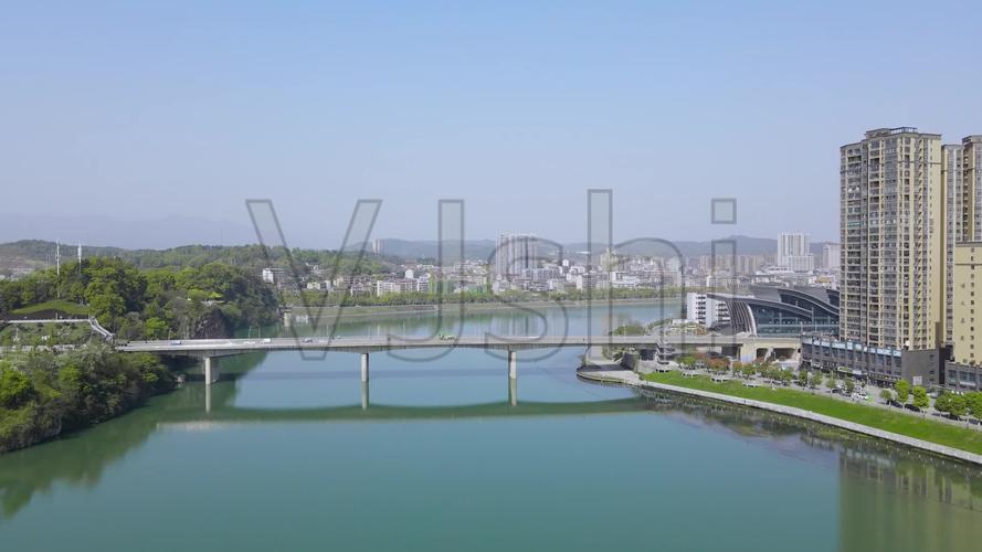 资江码头资江一桥新邵资江航拍_1920x1080_高清视频素材下载(编号