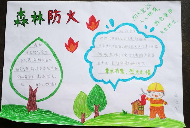 "119"消防安全宣传日,我园特开展以"森林防火"为主题的手抄报评选活动