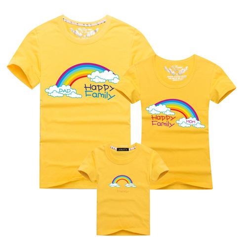 2015韩版原创卡通亲子装全家装母女子装纯棉短袖t恤半袖童装地摊