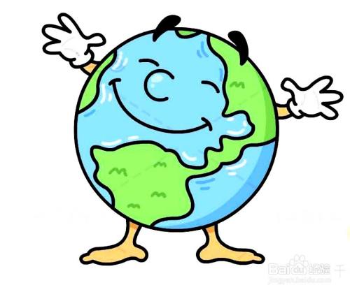 地球日保护地球简笔画