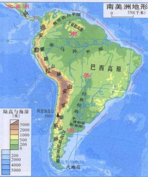 西部山脉为最长,亚马逊河流域广.地形多为世界最,高原平原列首位.