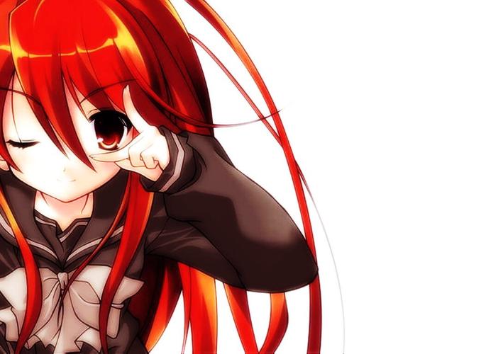 谁有长红头发的二次元女生的图片,急要!
