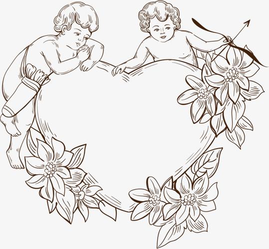 卡通手绘可爱爱心小天使丘比特小宝宝