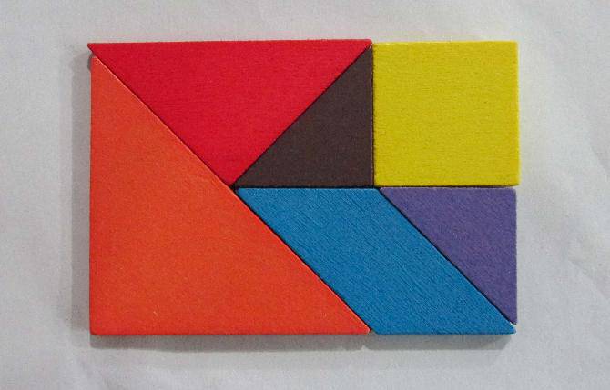 七巧板拼出长方形!