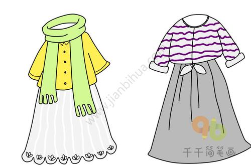 服装系列之春天来了简笔画(2)