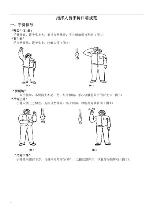 天车指挥人员手势口哨规范图解