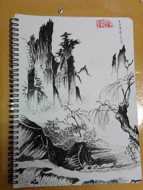收藏 骏马 收藏 铅笔国画 收藏 针管笔山水国画!