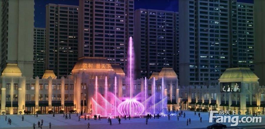 监利万恒润誉天下6000平激光音乐喷泉广场到底有多壕?