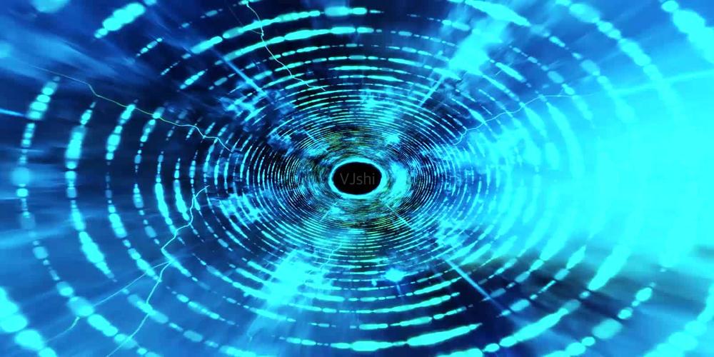 科幻时光隧道穿梭电波闪烁信息传输