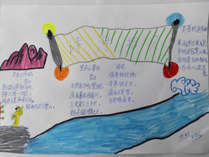 六年一班语文综合实践学习成果展——手抄报《诗海拾贝》