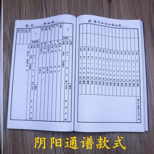 宣纸家谱族谱本手写空白本仿古书家族本家阴阳宗谱抄写本古籍线装