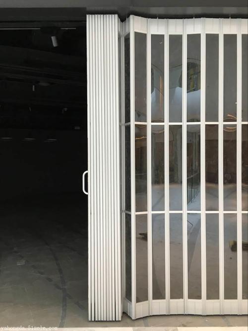 厂家定制铝合金水晶折叠门 商铺铝合金透视折叠门 水晶推拉门
