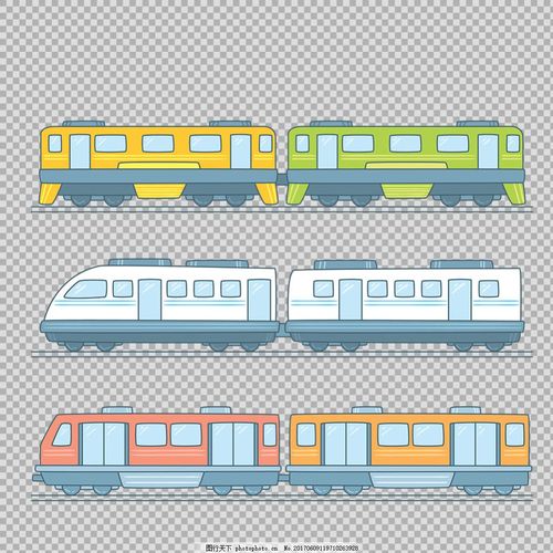 卡通火车插图免抠png透明图层素材,动车组列车,地铁-图行天下图库