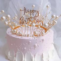天使翅膀粉色珍珠生日蛋糕