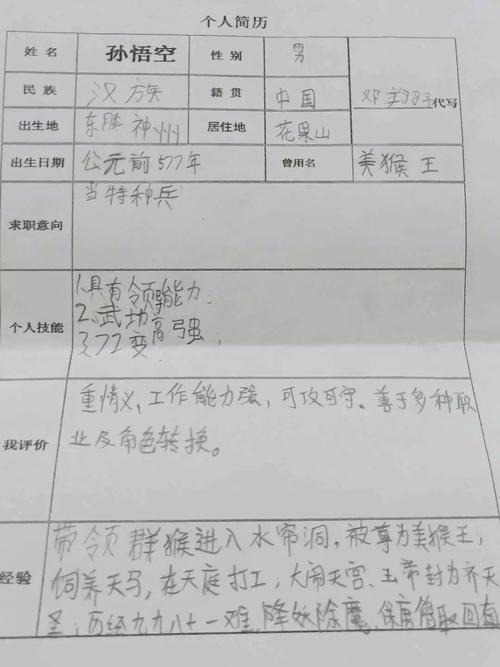 同学们都非常有想法,也将孙悟空的技能之类的写了出来,各种各样的