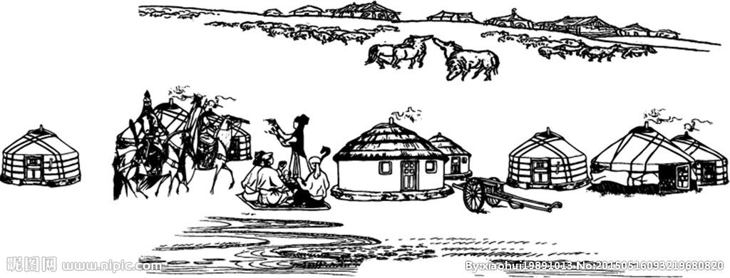蒙古包矢量素材图片