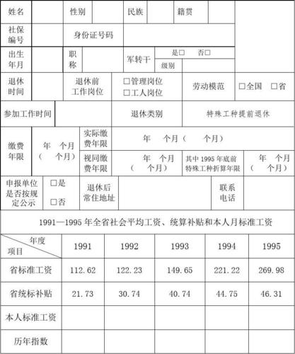 企业职工退休审批表