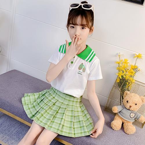 唯品会官网特卖正品牌折扣店女童装儿童夏装夏季小学生校服套装潮