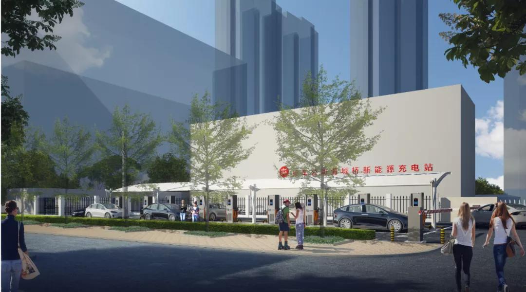 (该图为某充电站设计效果图)