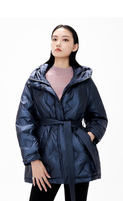 卡拉佛派克外套银色亮面金属感中长款时尚洋气高端大牌羽绒服女潮浅紫
