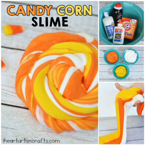fluffy candy corn slime