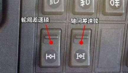 目前的常见的差速锁为电控气方案,仪表台上的按键为电子开关,按下