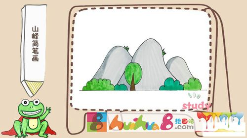 山峰简笔画怎么画简笔画教程_绘画吧-画画