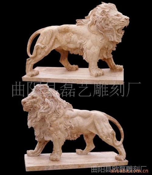供应石狮子 大理石雕塑石狮子 天然大理石雕刻石狮子
