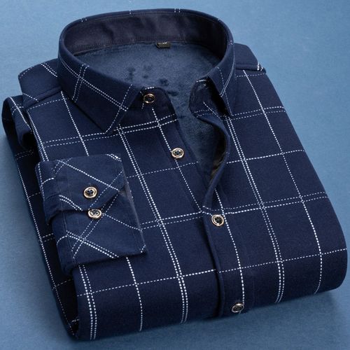 秋冬季加厚加绒保暖衬衫男士纯色衬衫男长袖修身韩版衬衣男衫寸潮品牌