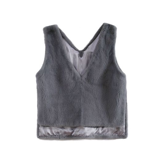 秋冬紫灰色水貂皮草背心 2004 汤汤