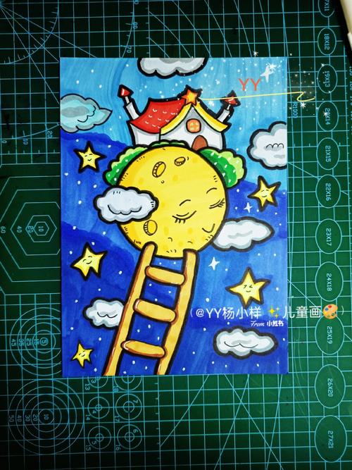 月亮主题儿童画_儿童画_简笔画_教程_临摹_人文_绘画