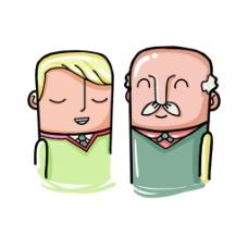 中年男人和老爷爷肖像图片