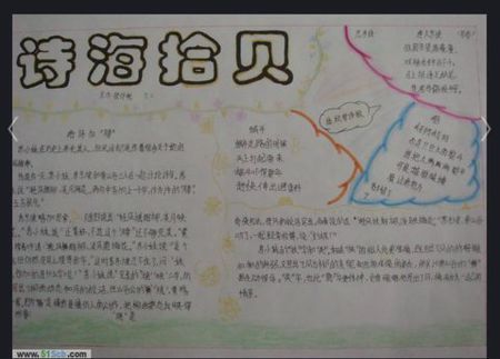 诗海拾贝手抄报简单一点的