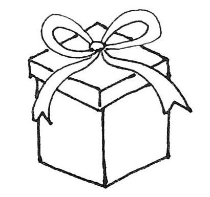 礼盒的儿童简笔画绘画步骤教程6