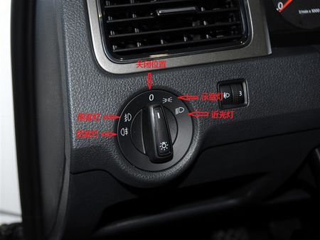 大众桑塔纳新款灯光组合开关在哪里,如何操作