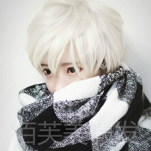 韩版米白色短发男女cosplay假发逼真自然帅气发型厂家