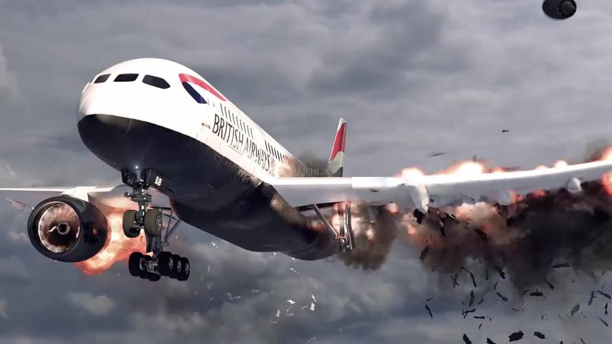 飞机爆炸破碎cg素材