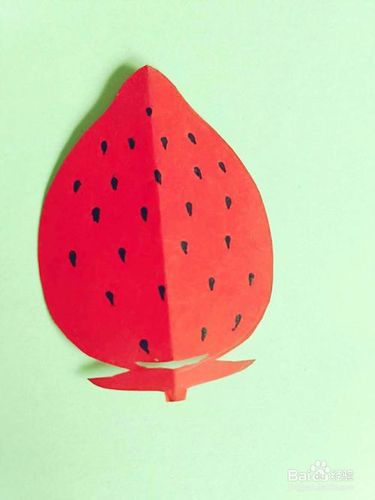 多妈亲子手工剪纸水果草莓的剪法