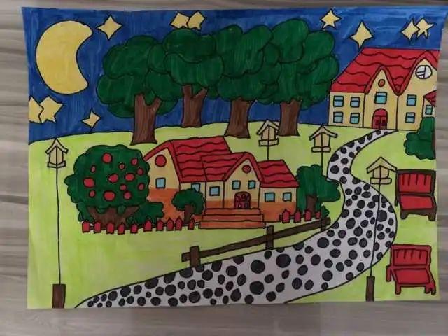 山顶的小房子                                 作品名称:未来家乡的