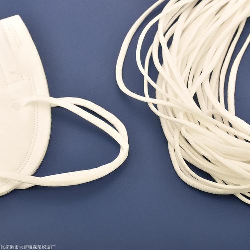 口罩松紧带 一次性口罩绳口罩耳带 白色圆扁口罩耳绳