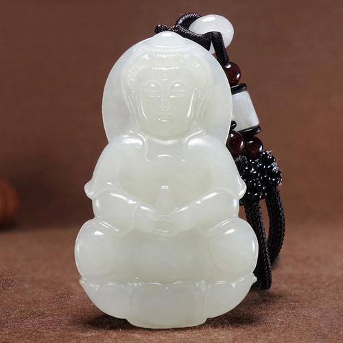 玉观音玉坠男士项链女玉佛情侣玉佩一对小弥勒佛像自戴送人民族风视频