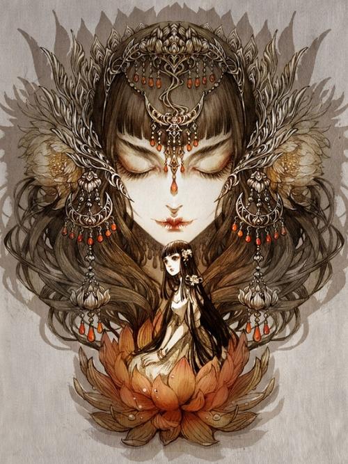 古风系插画师古戈力作品图片唯美壁纸