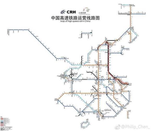 中国高铁运营线路图(2018.01.25)