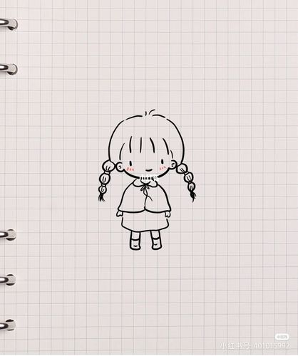 小女孩简笔画,超级可爱_简笔画_素材_文化_绘画